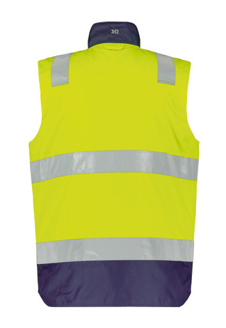 DASSY® Bilbao Hivis Bodywarmer Geel-Navy Rugzijde