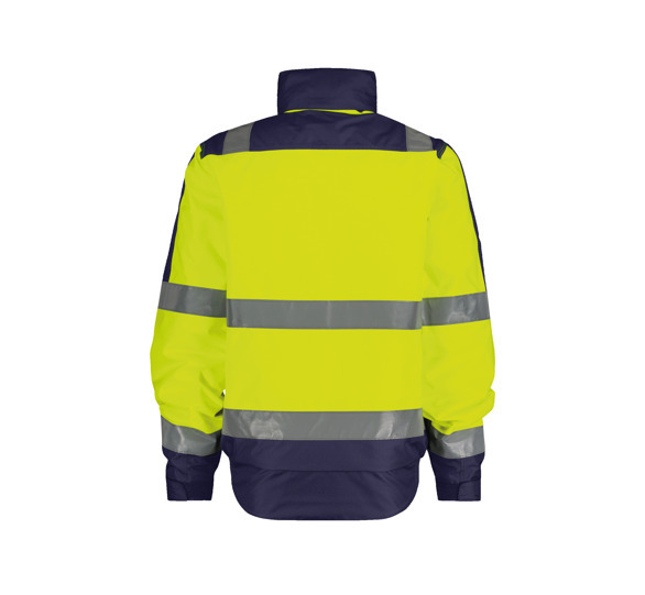 Dassy Lima Hivis Winterjas Geel-Navy Rugzijde