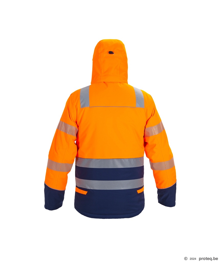 Brussel Midi Parka Oranje/Navy - Rugzijde