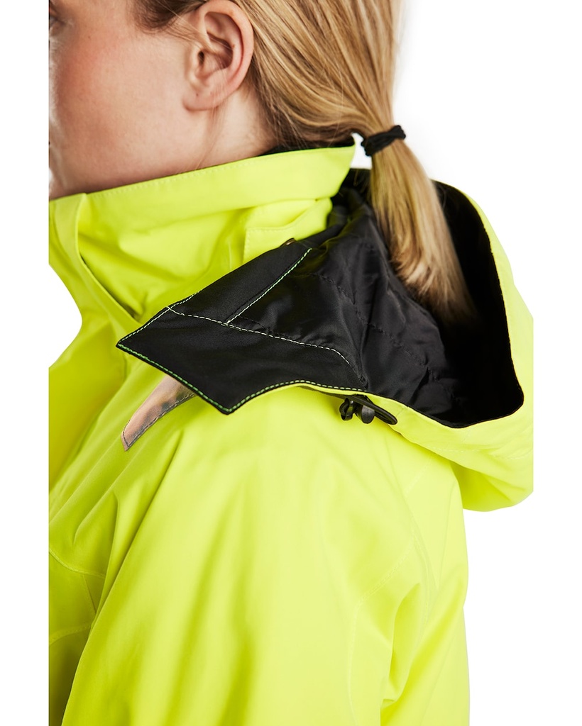 4872 HiVis Dames Waterdichte Winterjas Geel-Zwart Capuchon