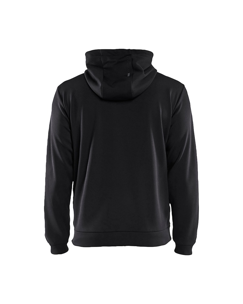 3363 Full Zip Hoodie Zwart Rugzijde