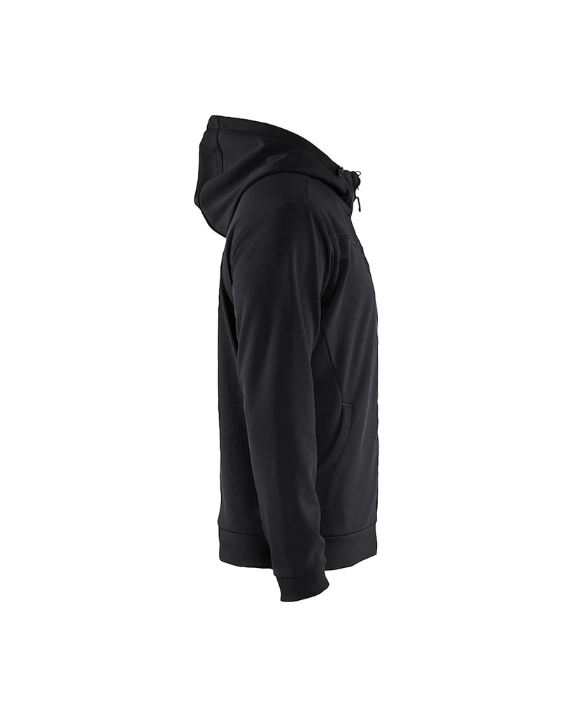 3363 Full Zip Hoodie Zwart - Zijkant