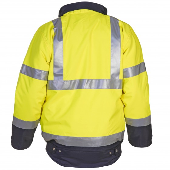 Helios Tender pilotjack Fluogeel/Navy Rugzijde