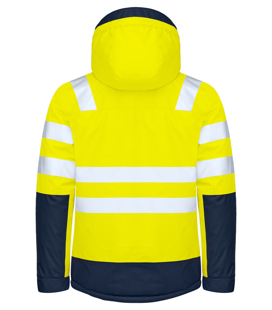 6425 Gevoerde Hivis Geel-Marine Rugzijde