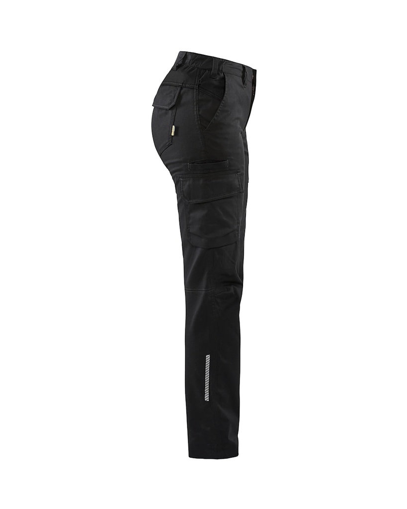 7144-1832 Dames Industriebroek Stretch Zwart - Rechterzijde