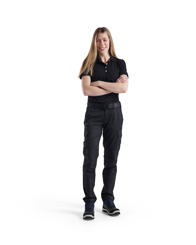 7144-1832 Dames Industriebroek Stretch Zwart - Presentatie