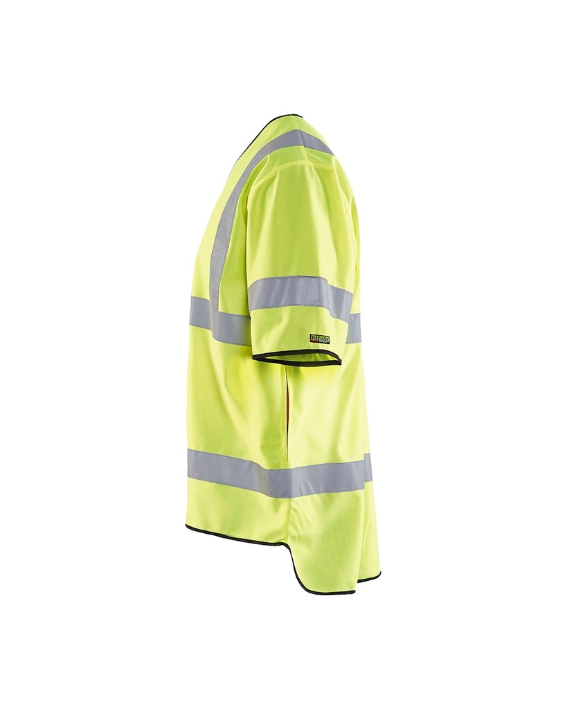 Hivis Hesje met mouwen - Fluogeel - Linkerzijde
