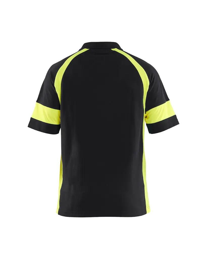 352810509933_Polo Visible Zwart - Geel - Rugzijde.webp