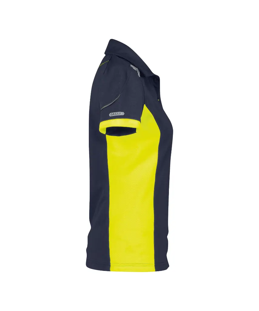 dassy-veracruz-women-polo-shirt-for-women-midnight-blue-fluo-yellow-side.webp