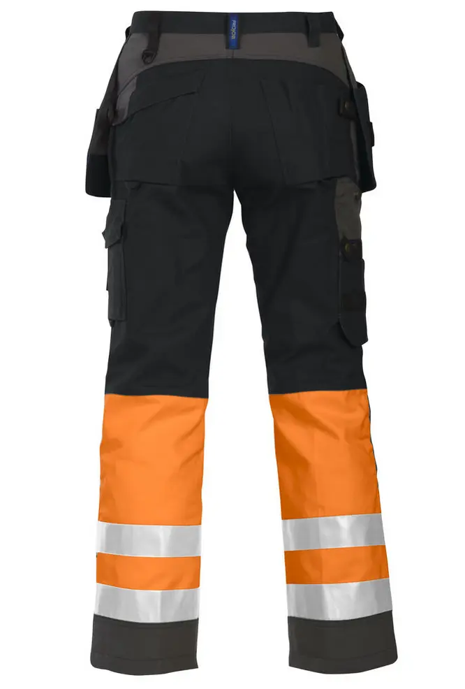 646522-1799 Signalisatiebroek Pocketzakken Zwart-Oranje Rugzijde 1.webp