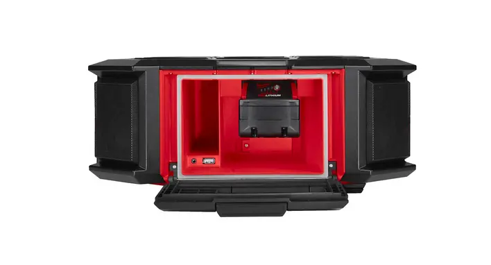 4933472112 - M18 PRCDAB Radio-Lader - Lader en plaats batterij - vooraanzicht.webp