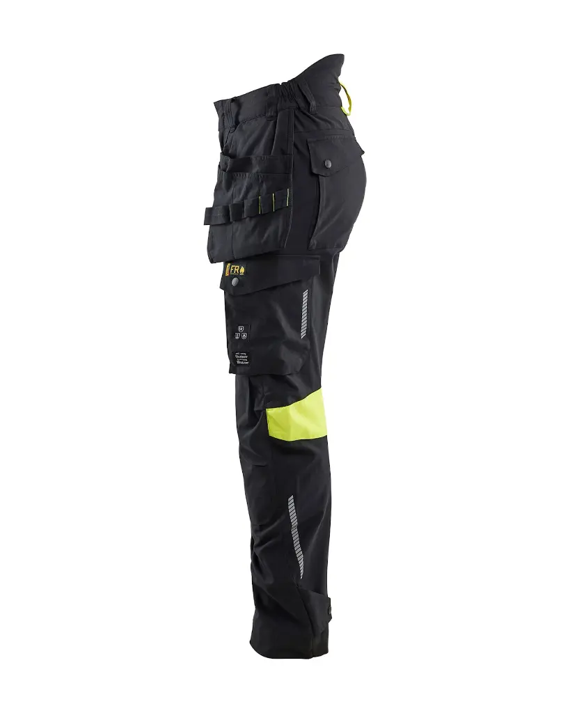 710815129933_Inherent_Multinorm_Dames_Pocketbroek_Zwart_Geel_Linkerzijde.webp