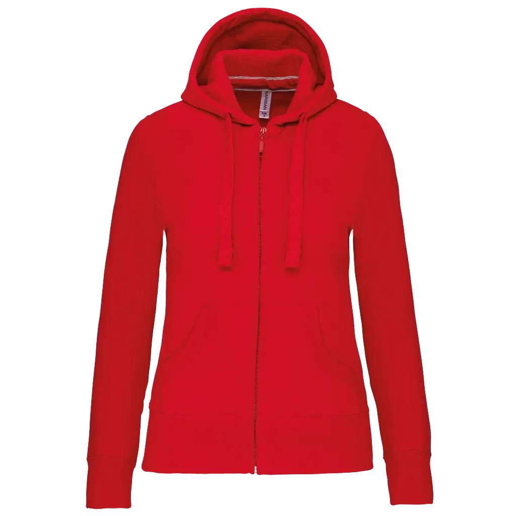 K464 - Damessweater met rits en capuchon