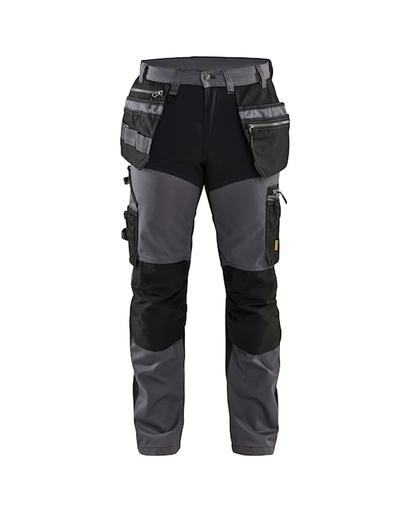 1599-1860-9699 Pocketbroek met stretch Grijs-zwart