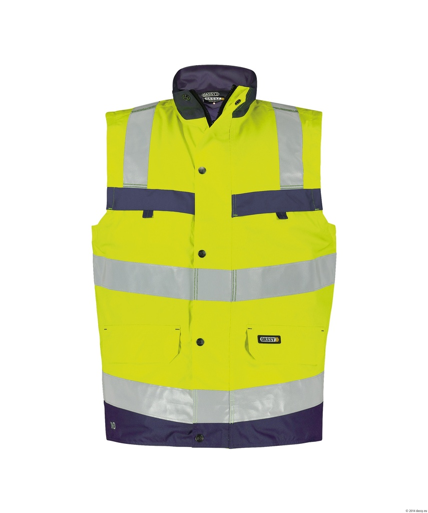Bilbao Hivis Bodywarmer Geel-Navy DASSY® 