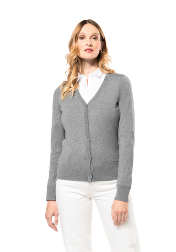 PK903 - Supima Dames Cardigan ronde hals