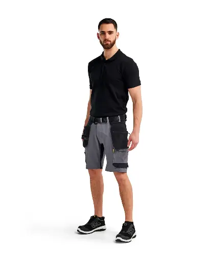 1702 - 4-Way Short Stretch 4D Gris-Noir