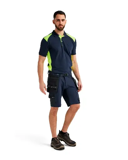1702 - Short stretch 4D Marine foncé-Noir