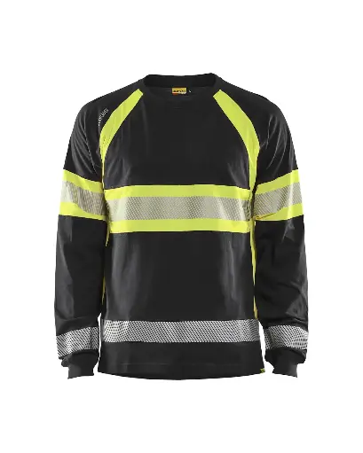 3510 - T-shirt manches longues haute-visibilité Noir-Jaune