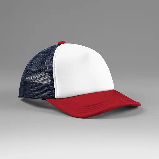 B639 - Casquette trucker 5 panneaux multicolor